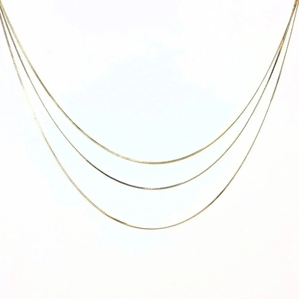 Ellman’s Vintage White, Yellow & Rose 3 Strand 14k Gold Necklace - Picture 4 of 7
